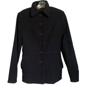 Max Studio Textured Black Blazer Jacket Made USA Quiet Luxury Office Wear 'Small